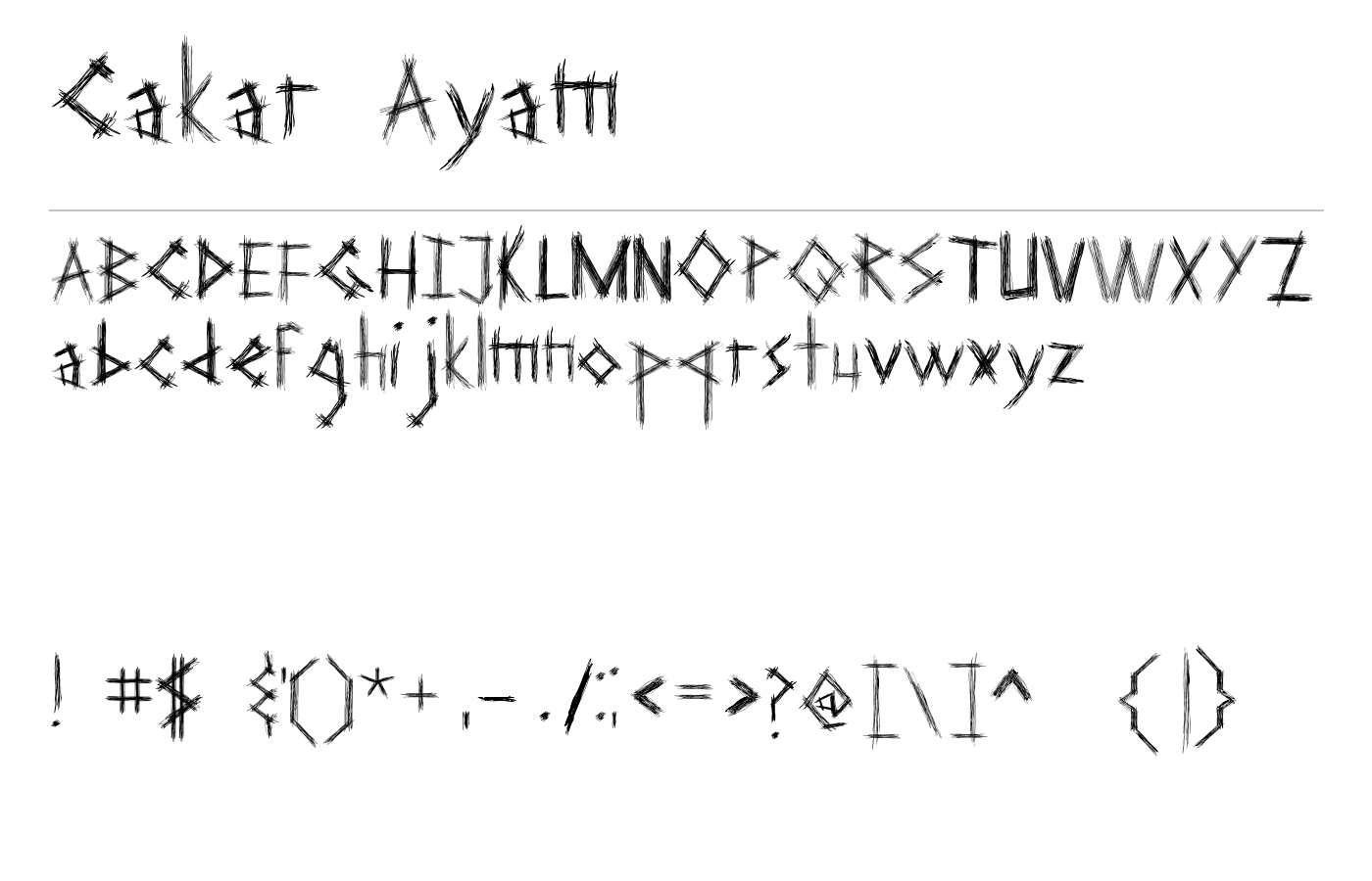 Cakar Ayam Font preview