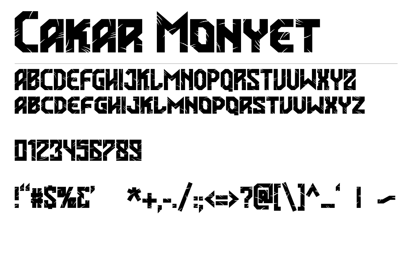 Cakar Monyet Font preview
