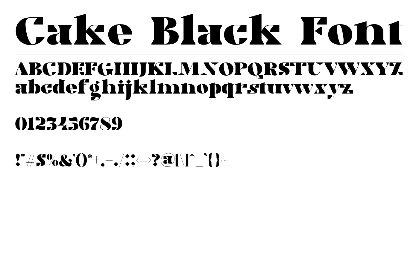 Cake Black Font preview