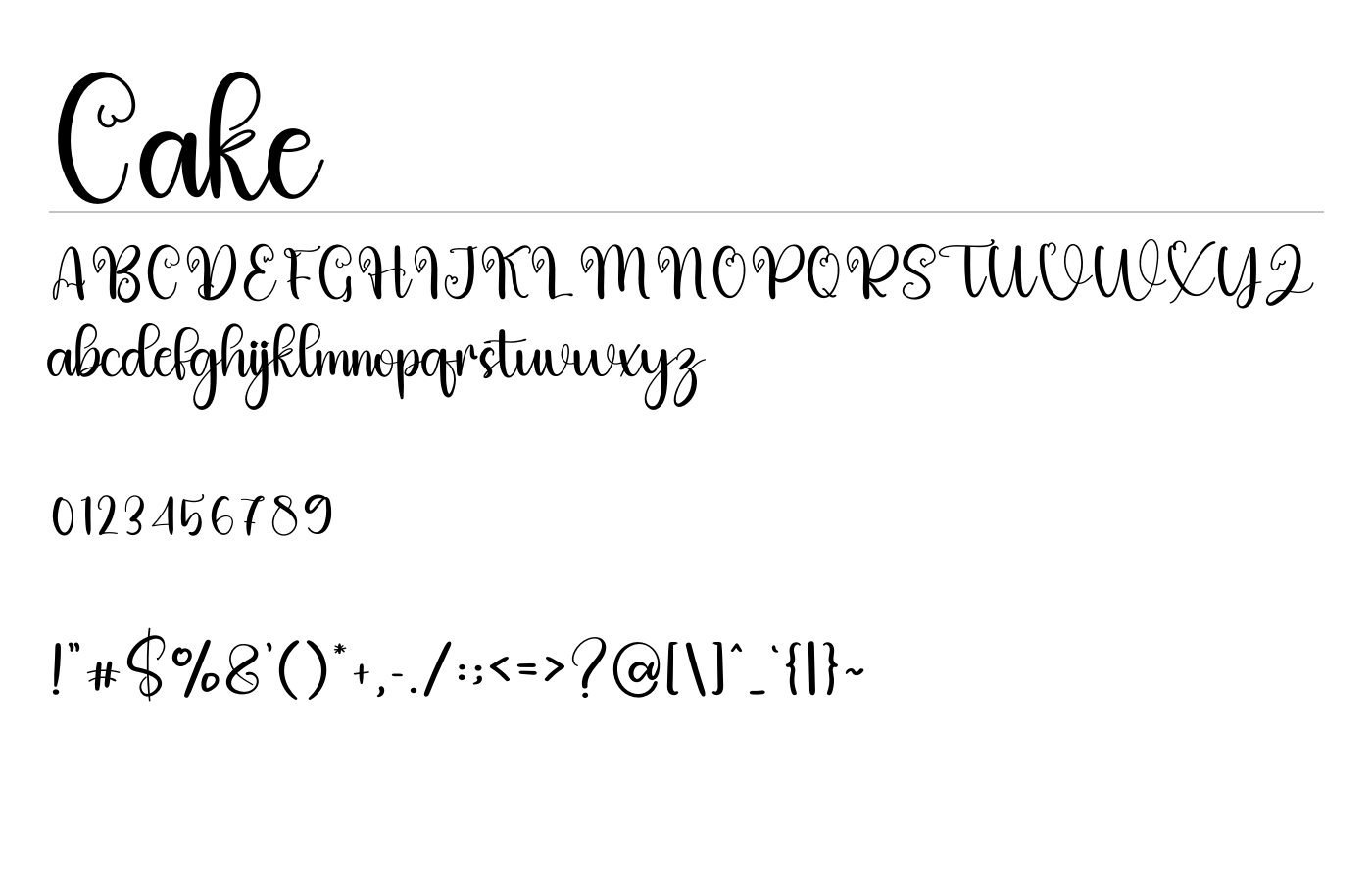 Cake Font preview