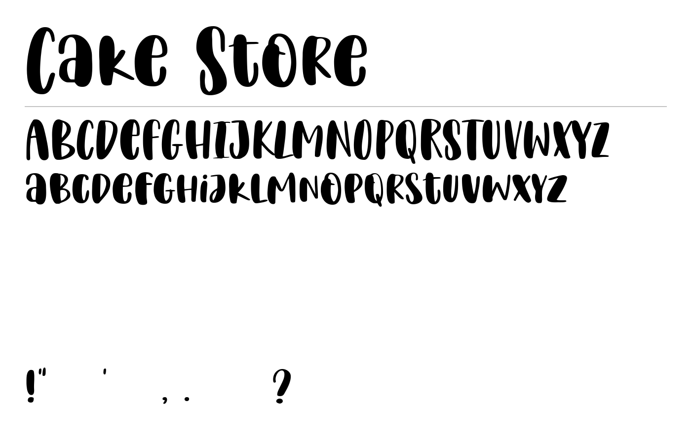 Cake Store Font preview