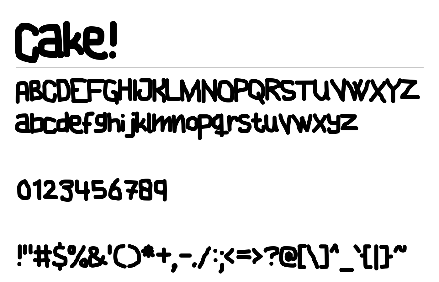 Cake! Font preview