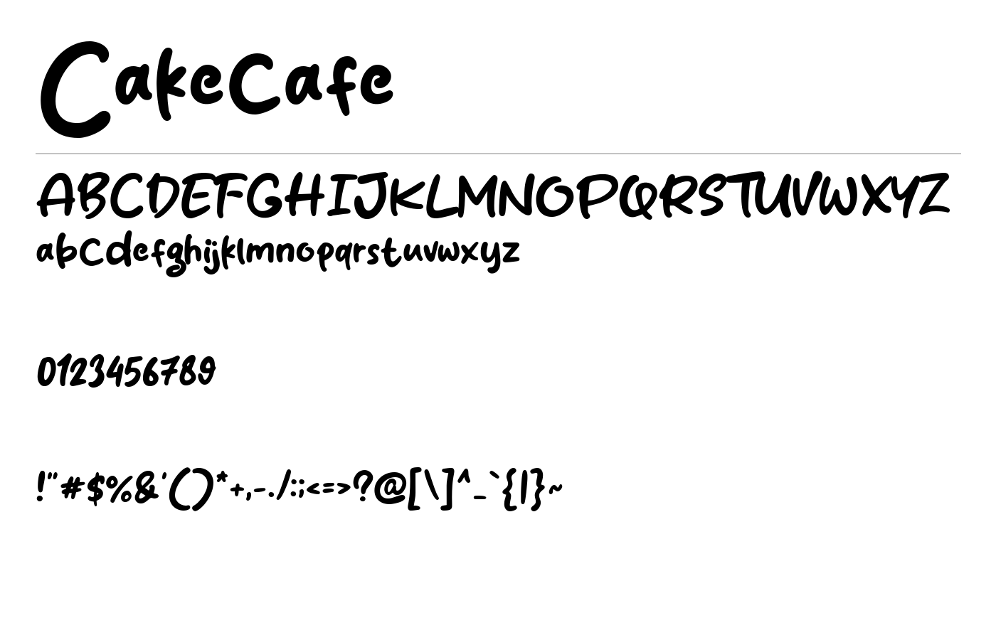 Cakecafe Font preview