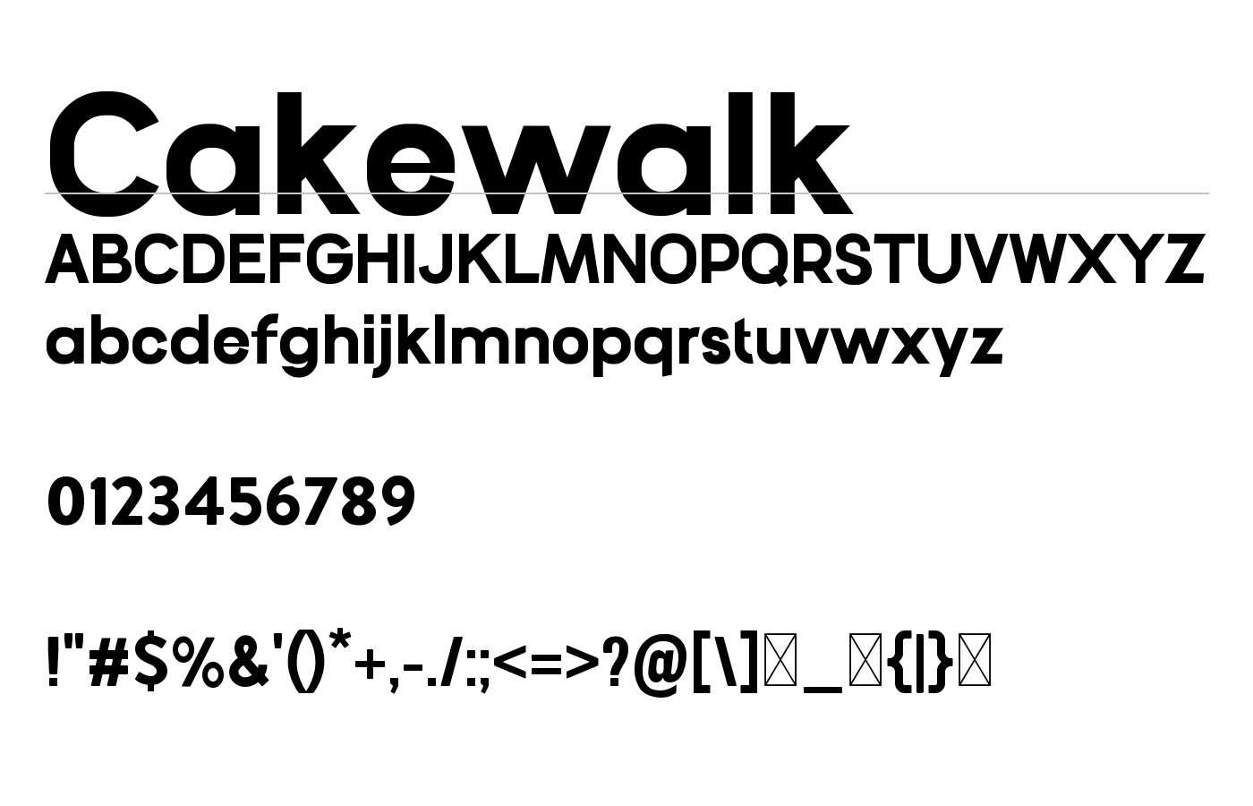 Cakewalk Font preview