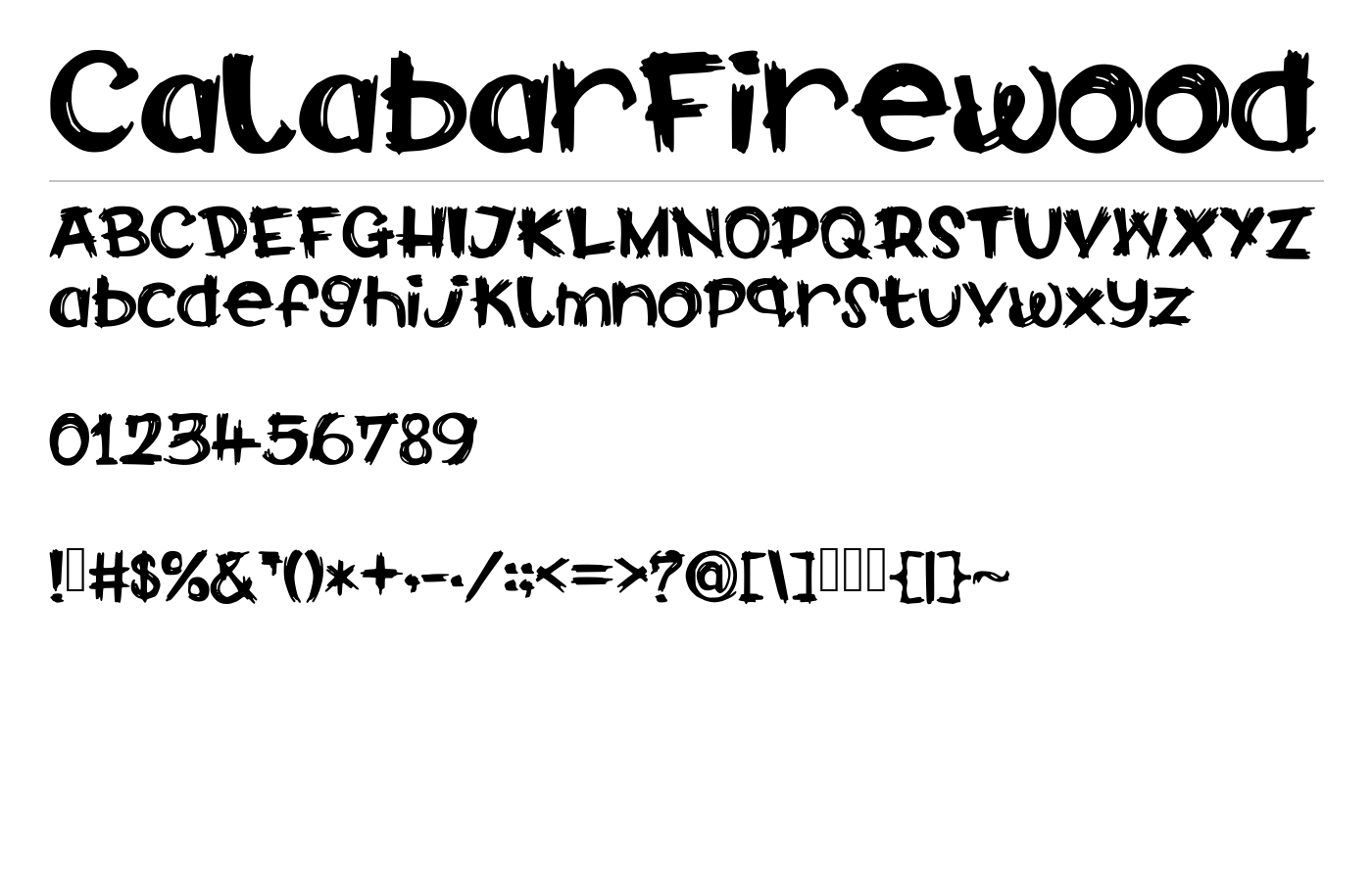 CalabarFirewood Font preview