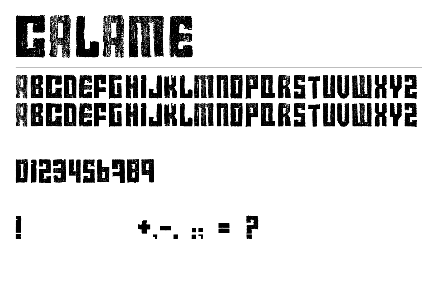 calame Font preview