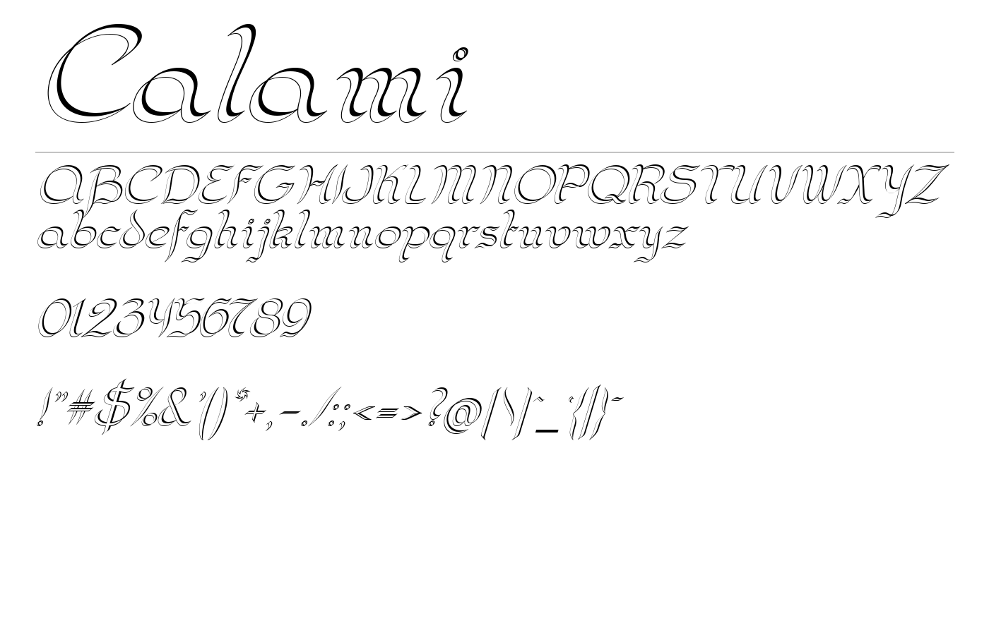 Calami Font preview