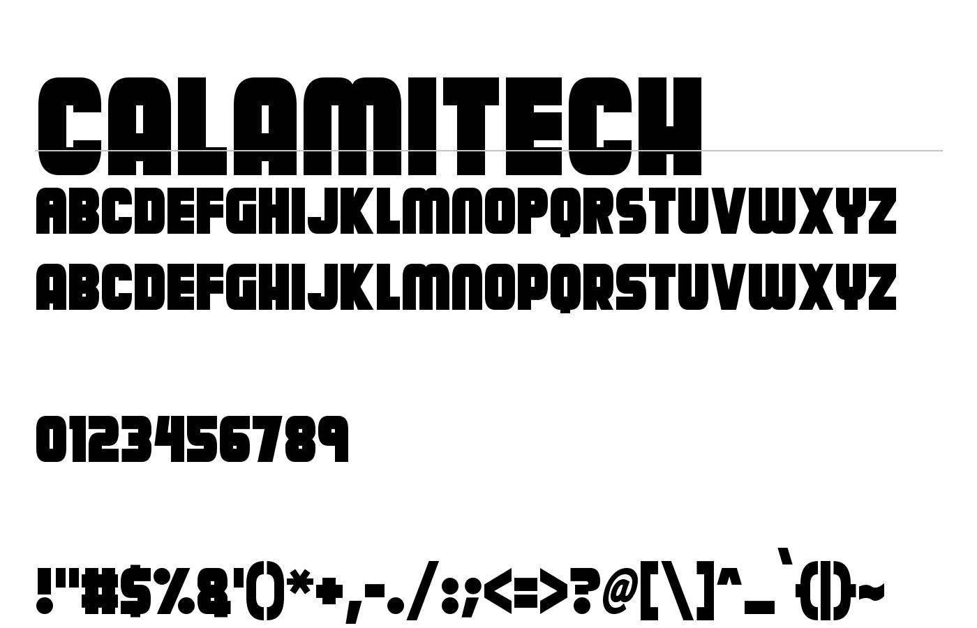 Calamitech Font preview