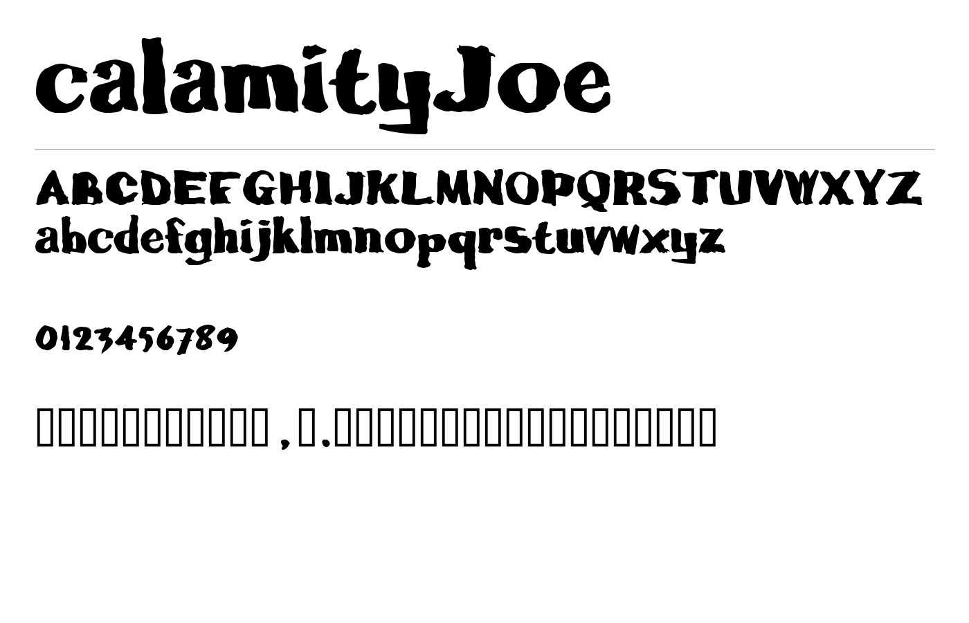 calamityJoe Font preview