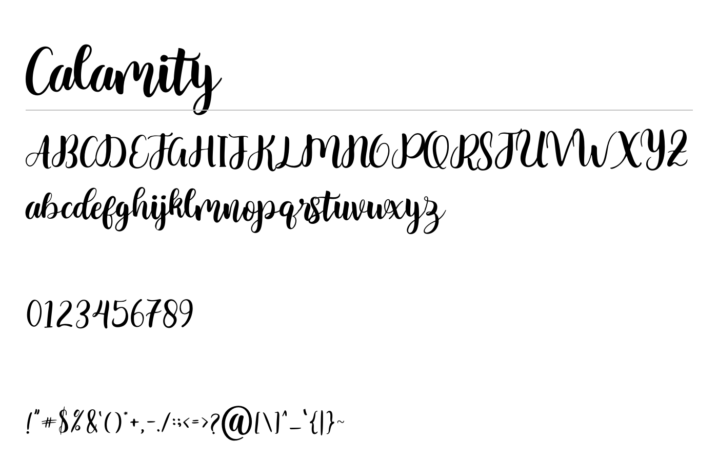 Calamity Script Font preview
