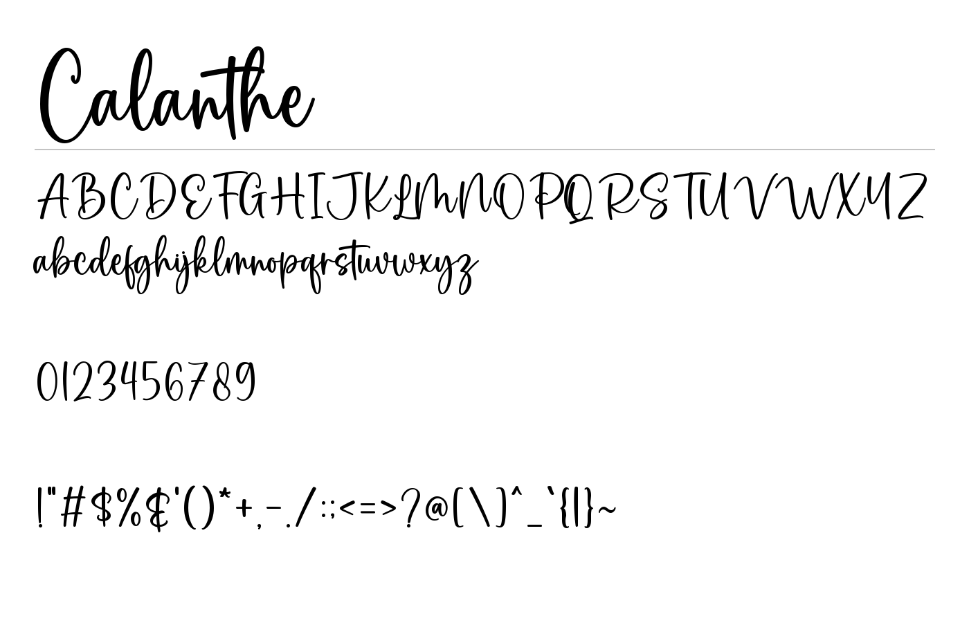 Calanthe Font preview