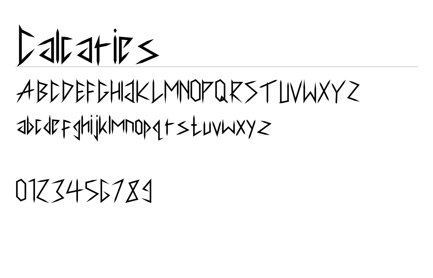 Calcaries Font preview