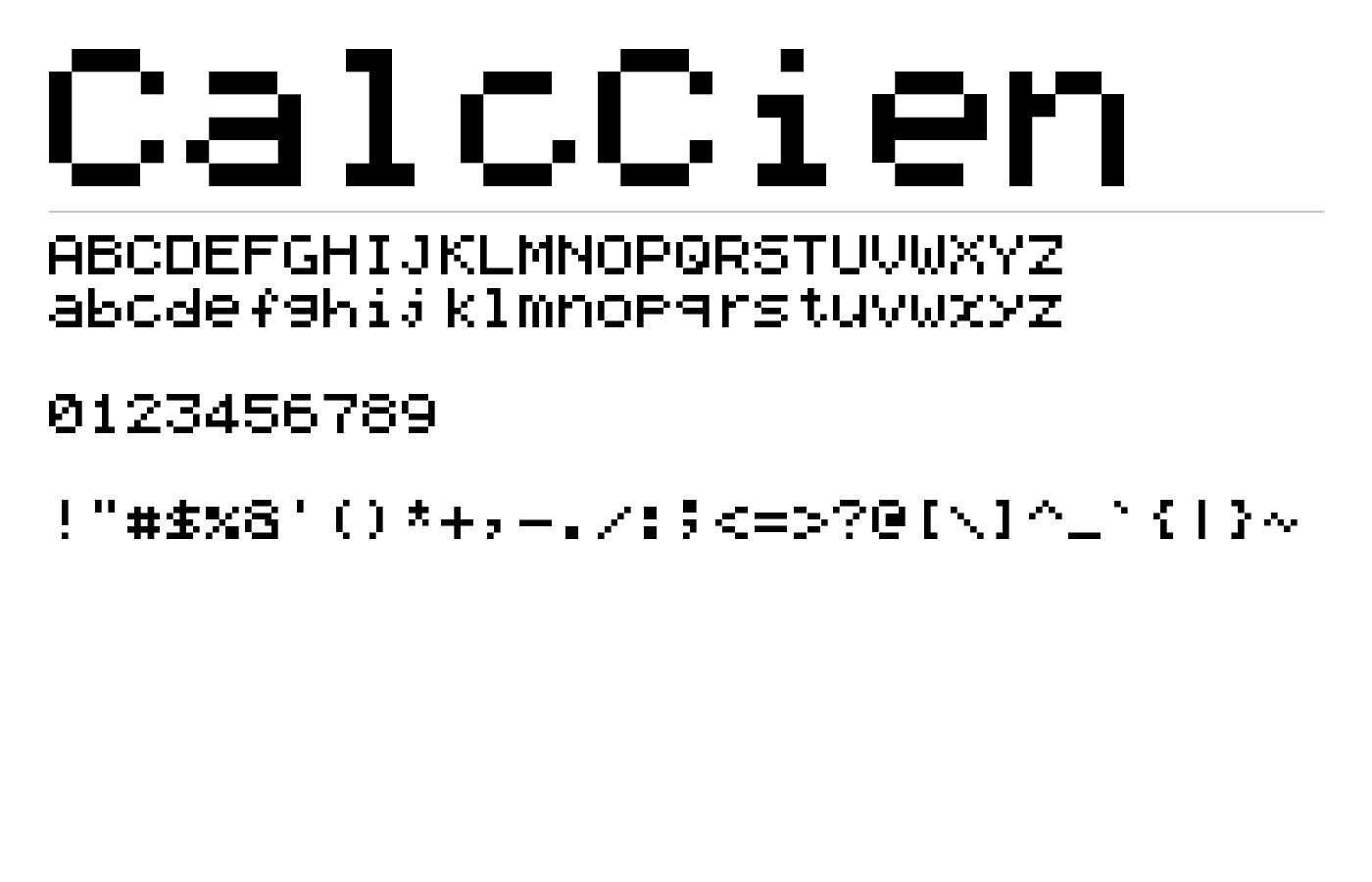 CalcCien Font preview