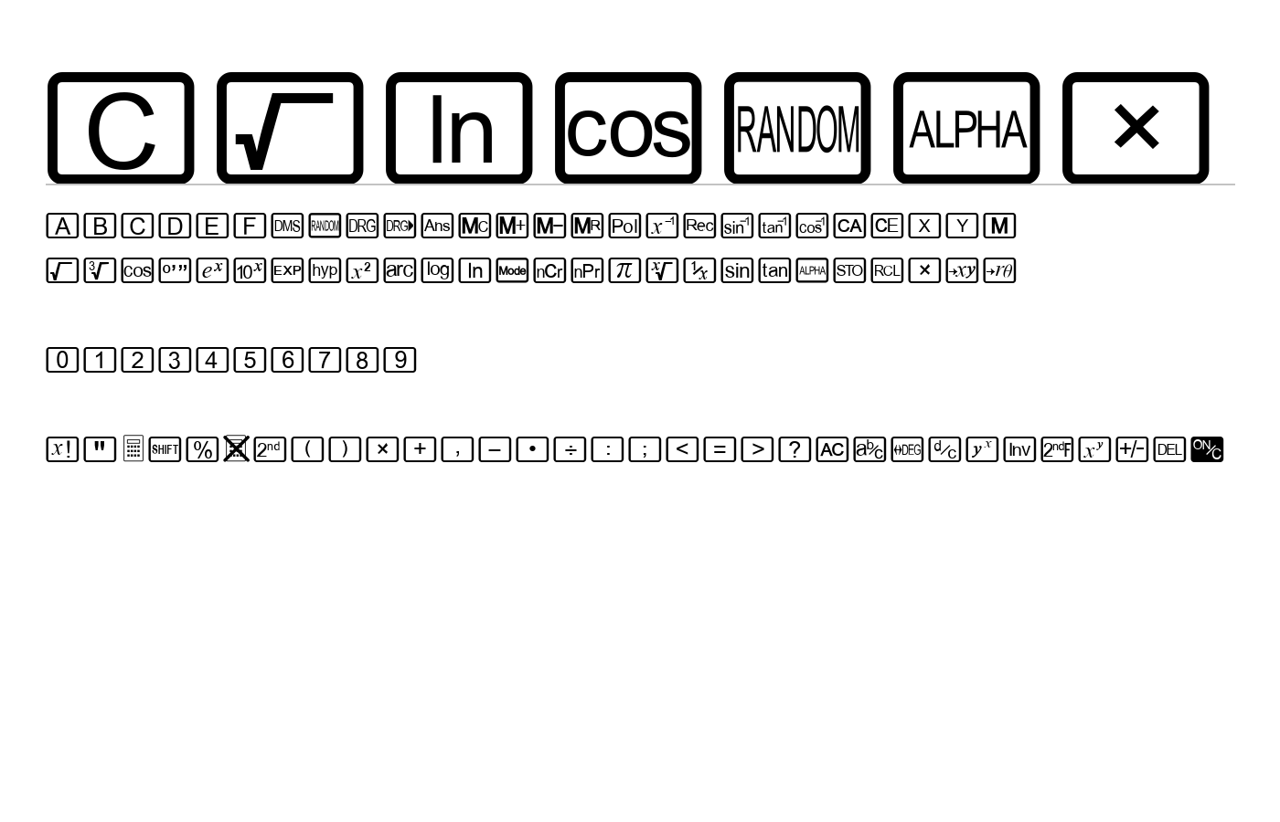 CalcHux Font preview