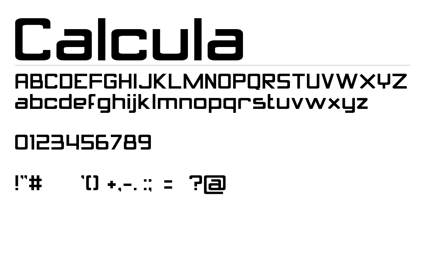 Calcula Font preview
