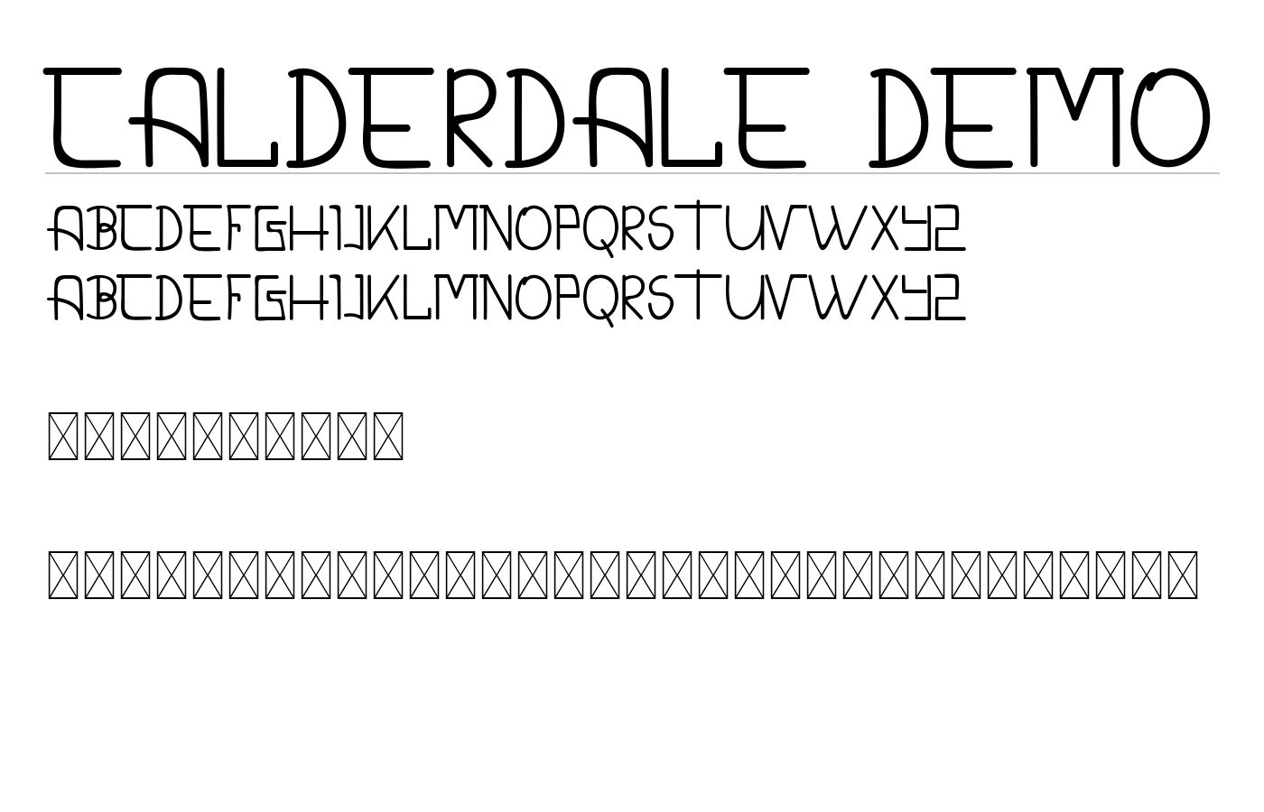 CALDERDALE DEMO Font preview