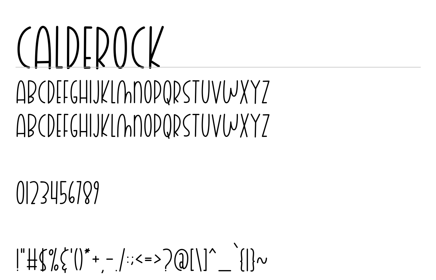 Calderock Font preview