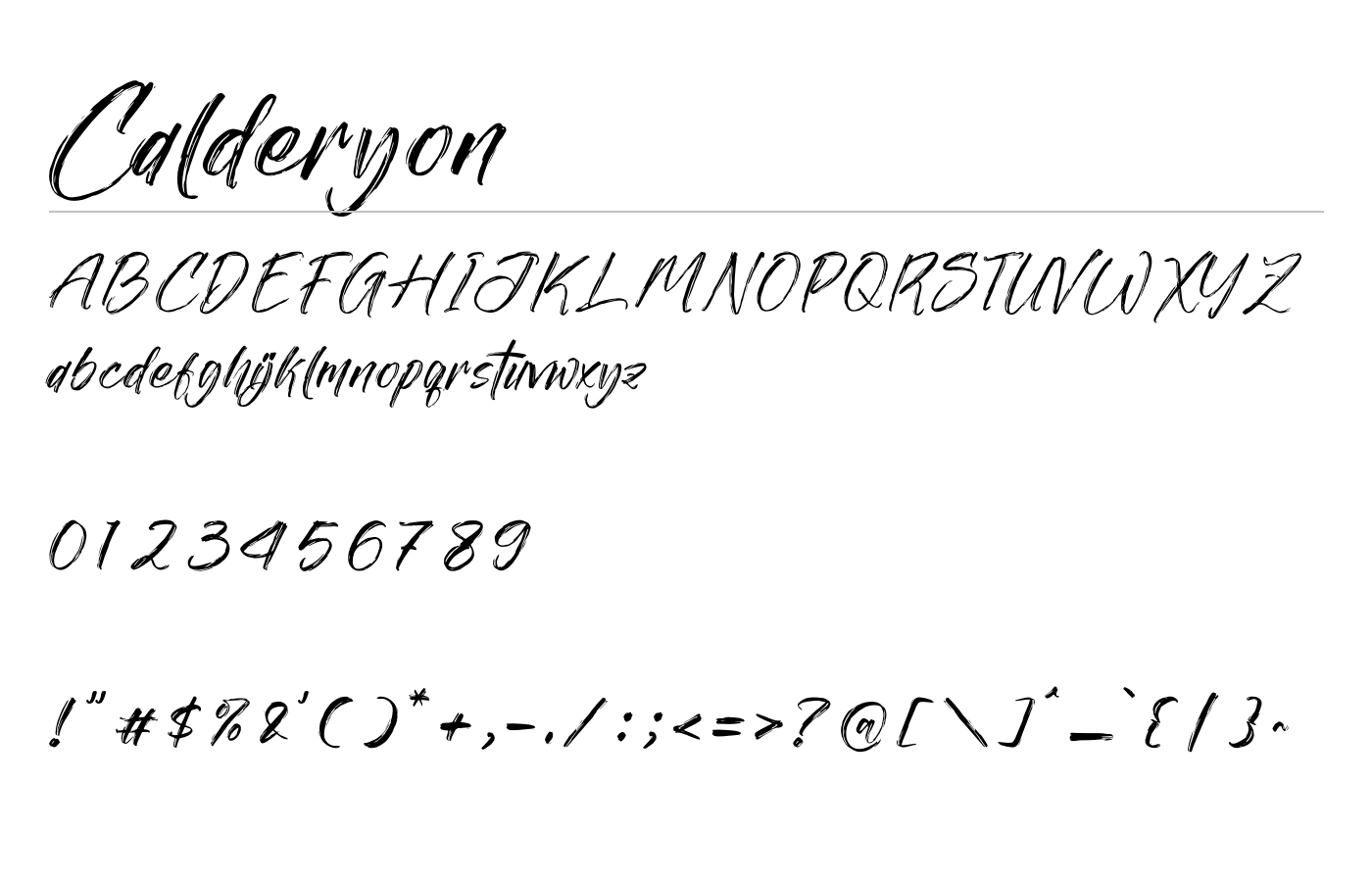 Calderyon Font preview