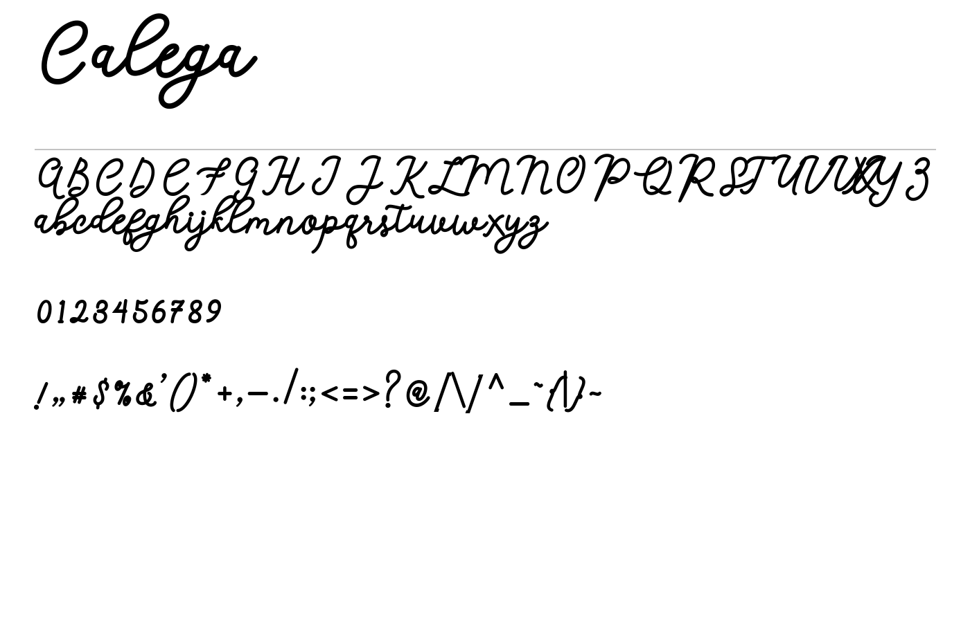 Calega Font preview