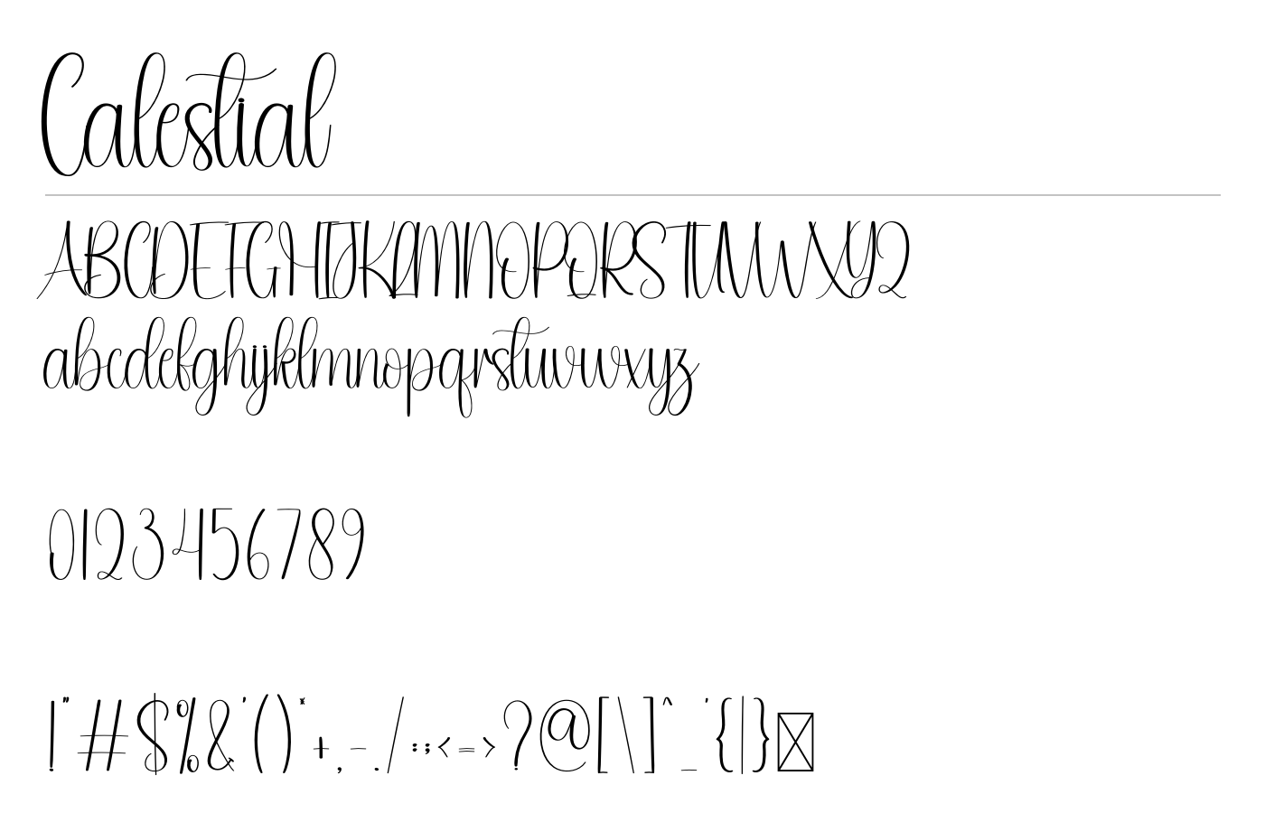 Calestial Font preview