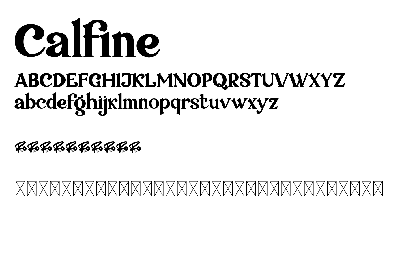 Calfine Font preview