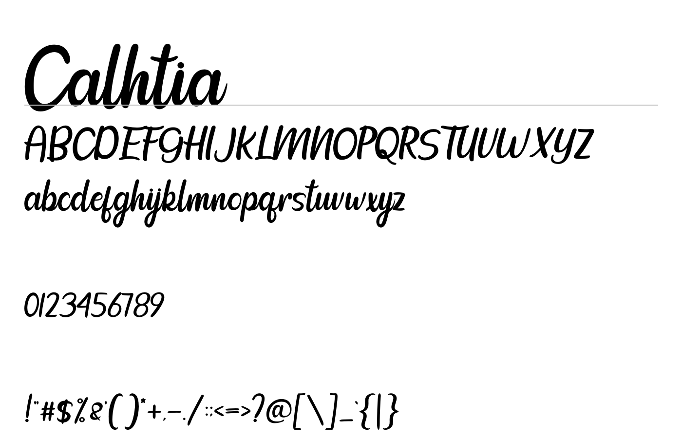 Calhtia Font preview