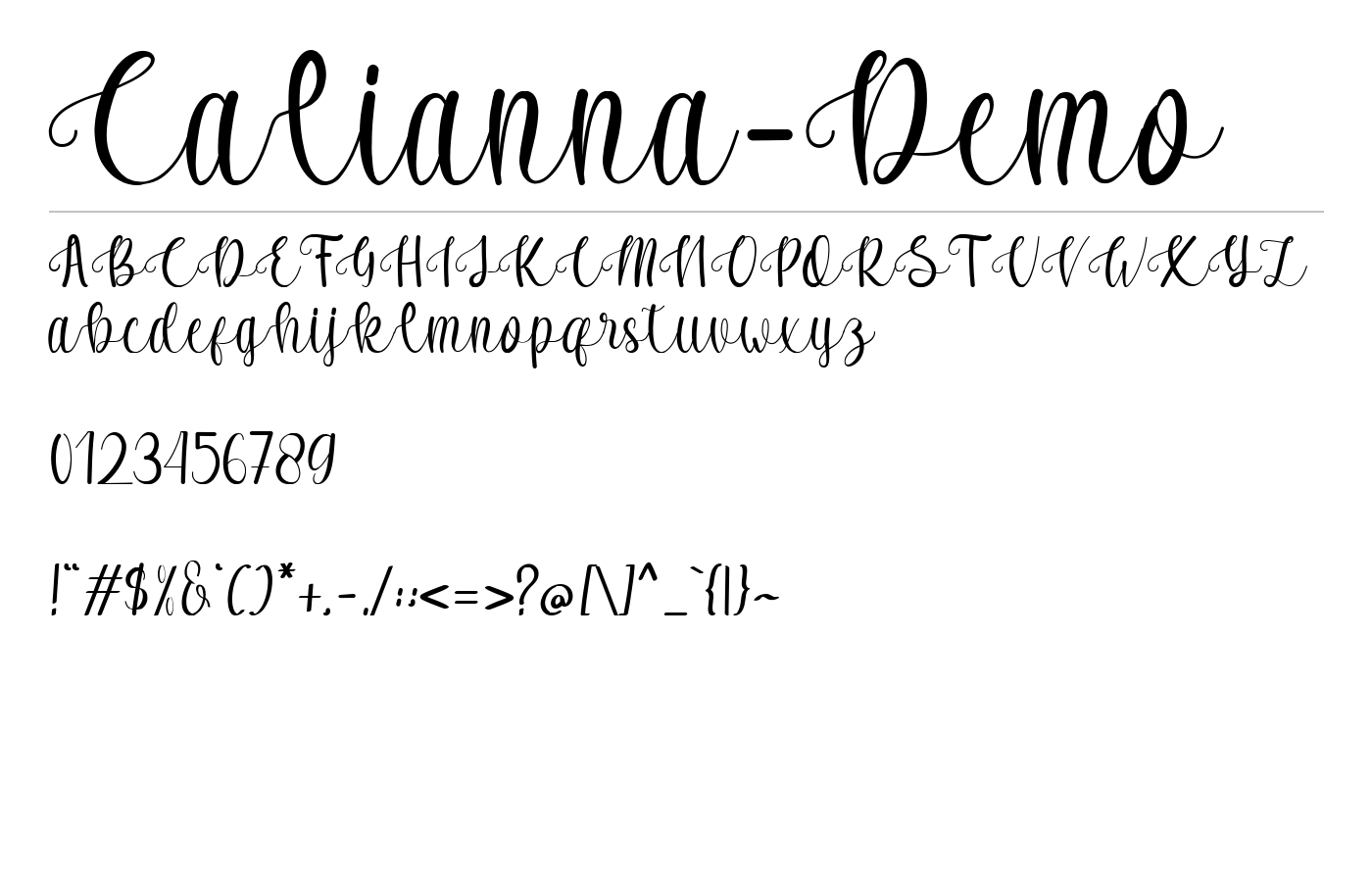 Calianna-Demo Font preview