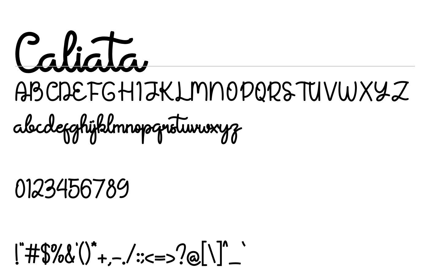 Caliata Font preview