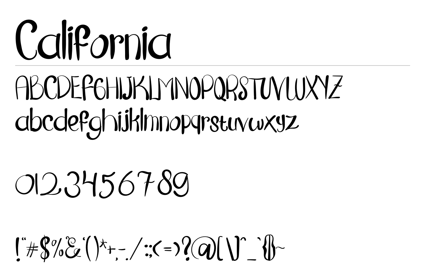 California Font preview