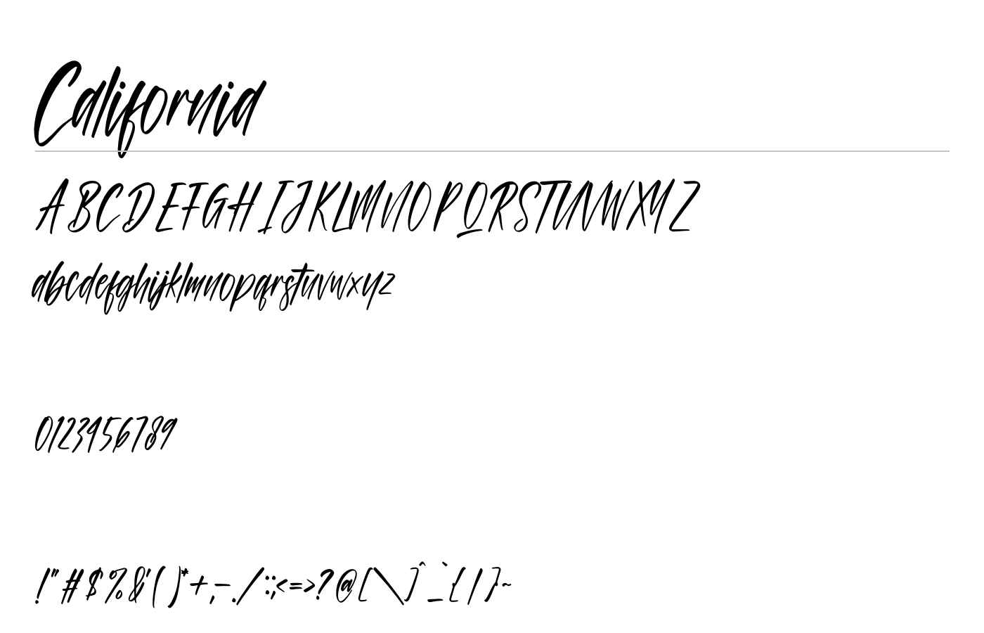 California Font preview