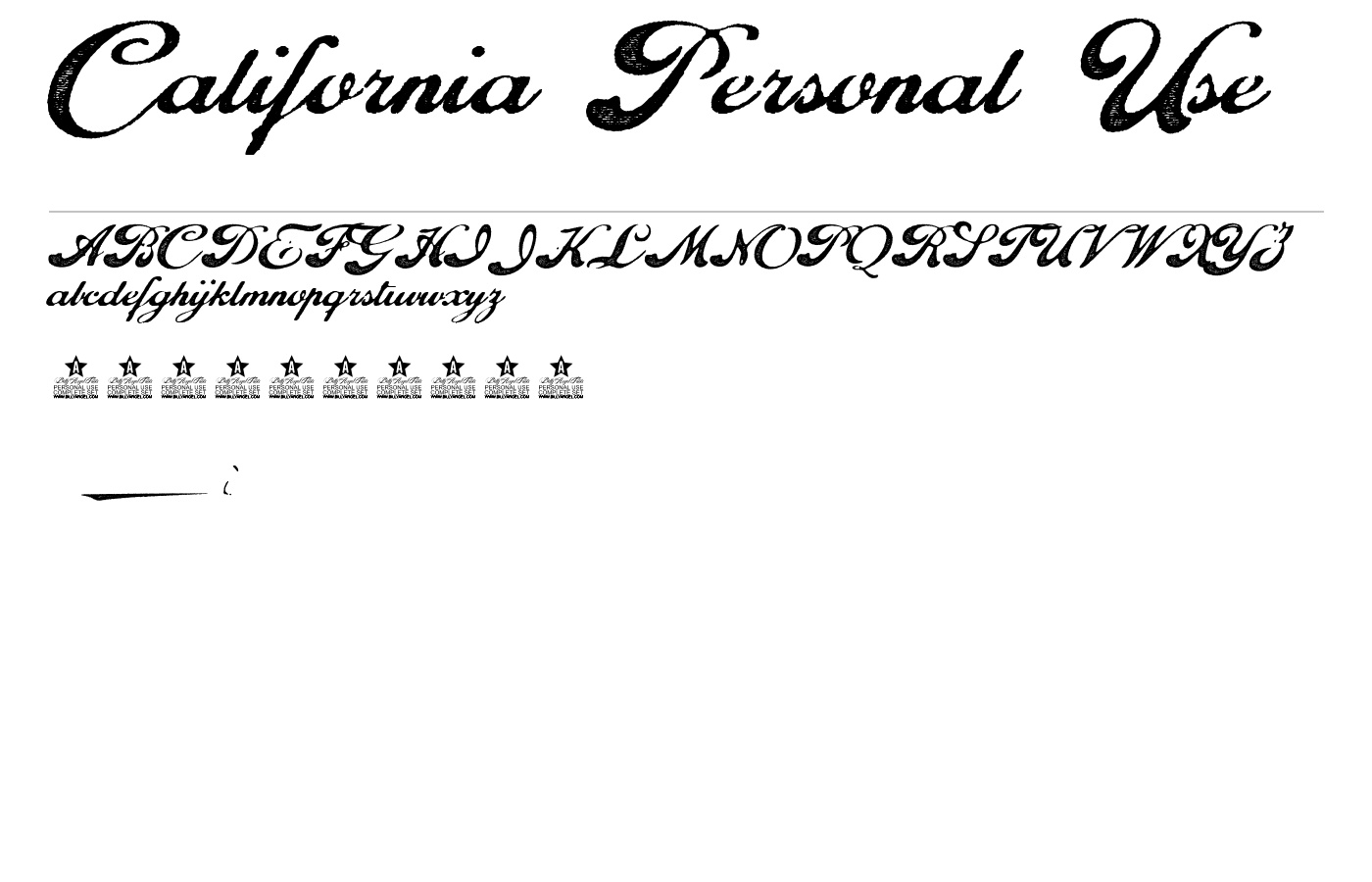 California Personal Use Font preview