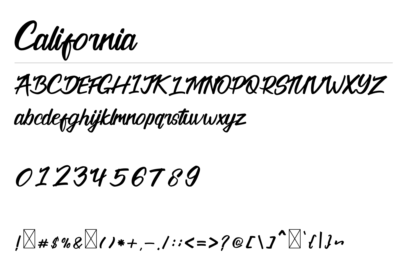 California Font preview