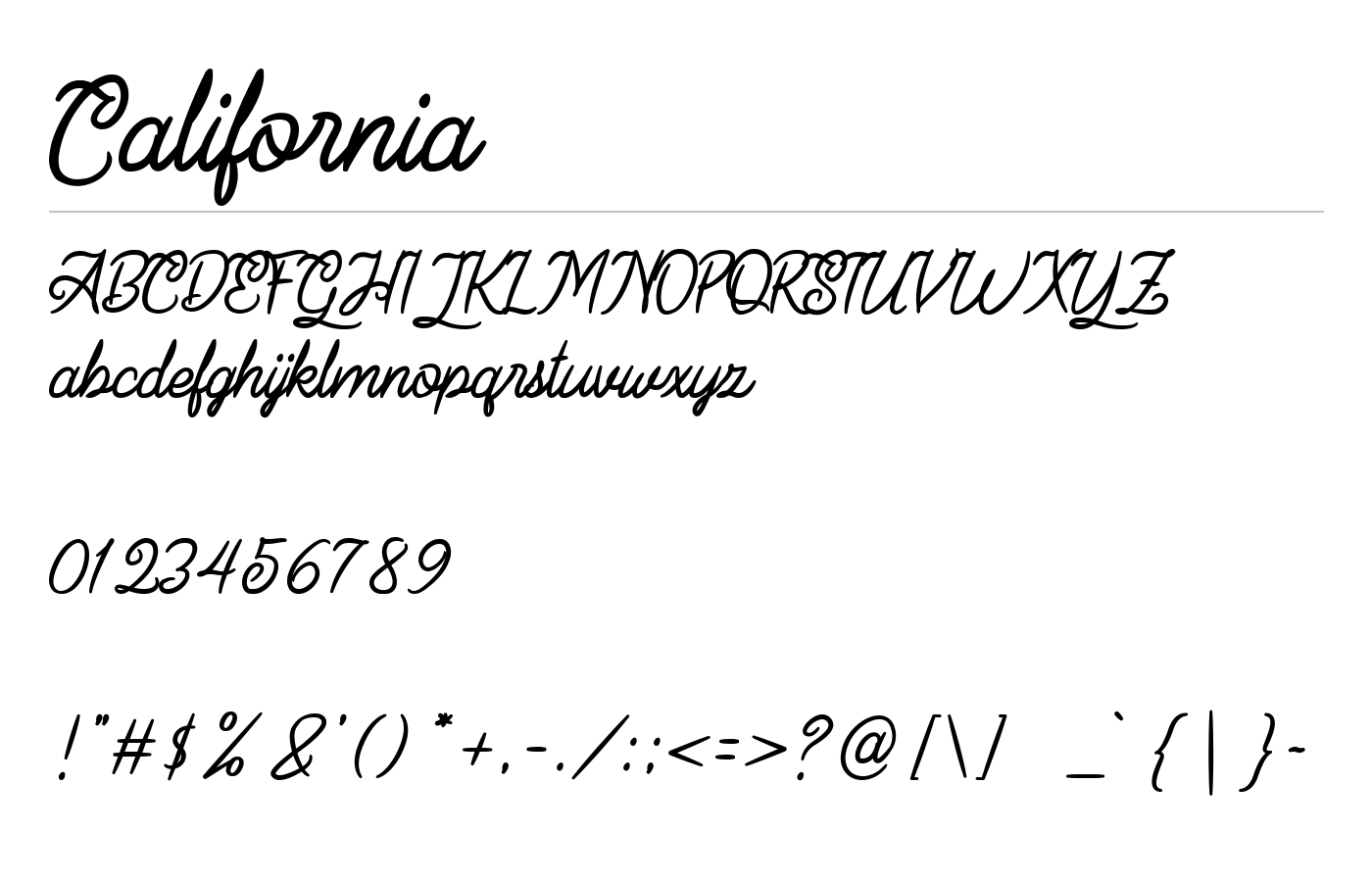 California Font preview