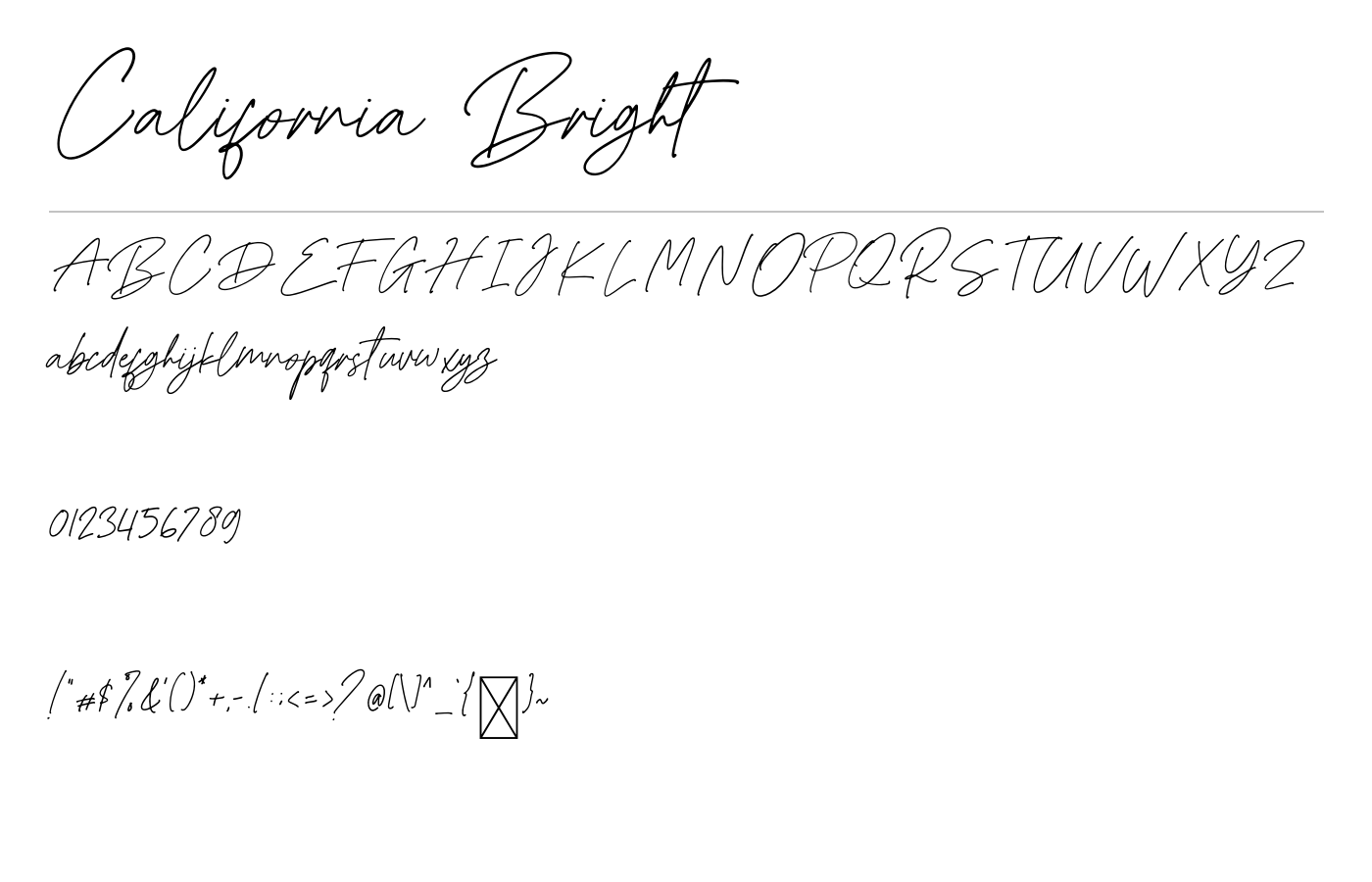 California Bright Font preview