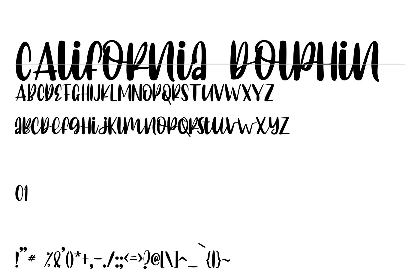 CAlifornia dolphin Font preview