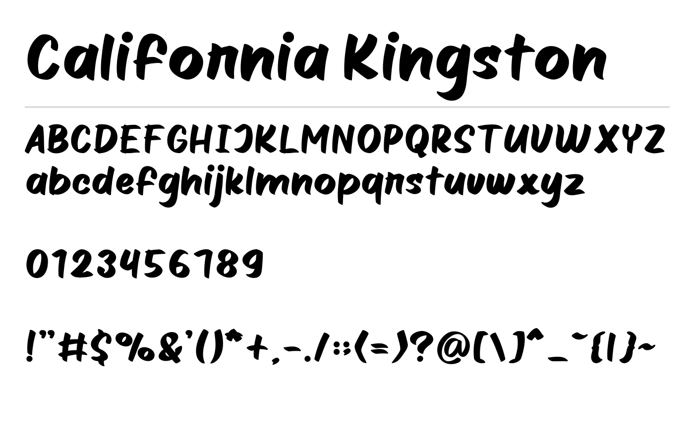 California Kingston Font preview