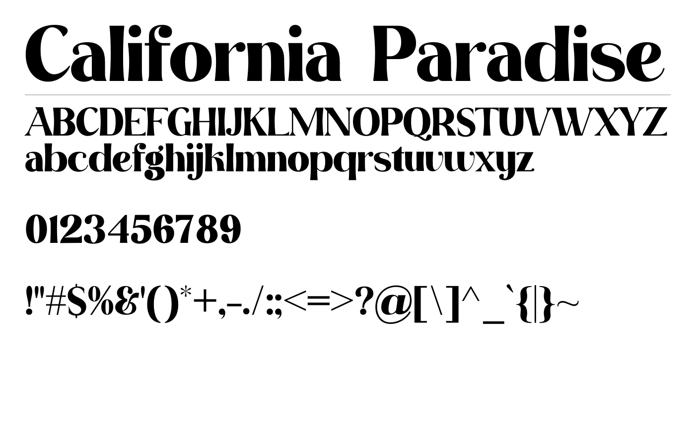 California Paradise Font preview