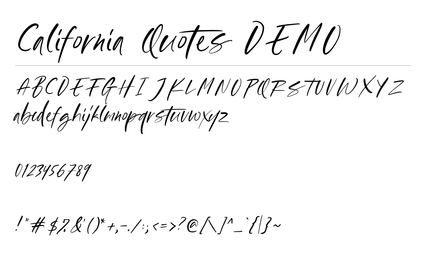 California Quotes DEMO Font preview