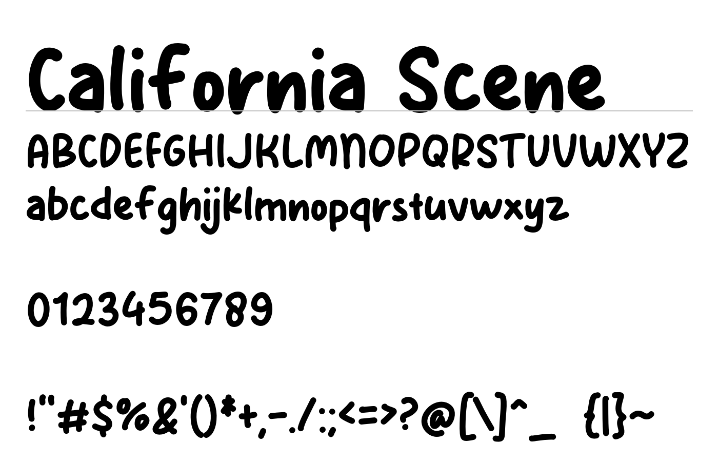 California Scene Font preview