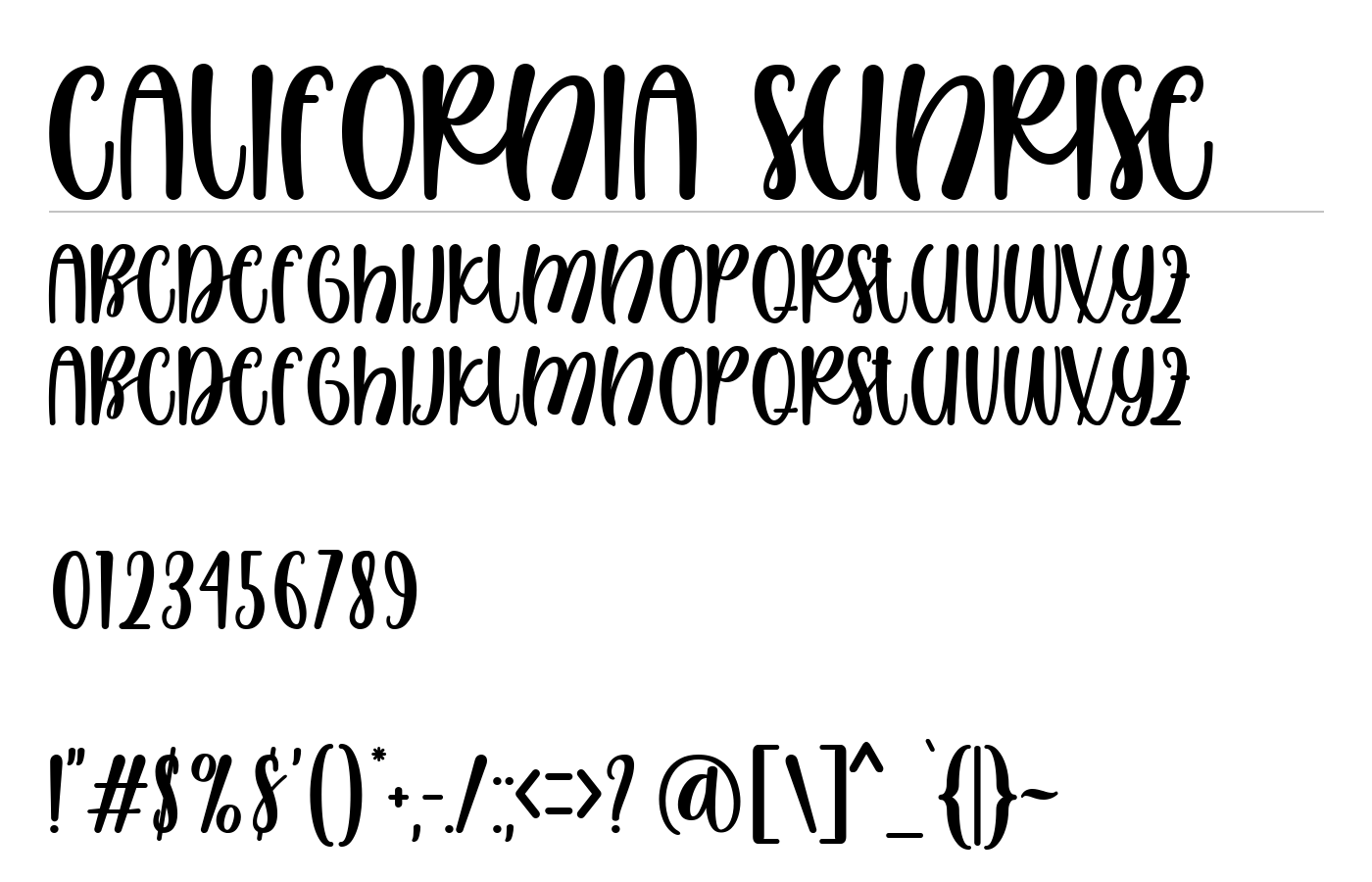 California Sunrise Font preview