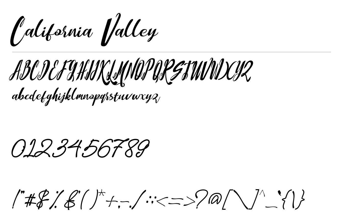 California Valley Font preview