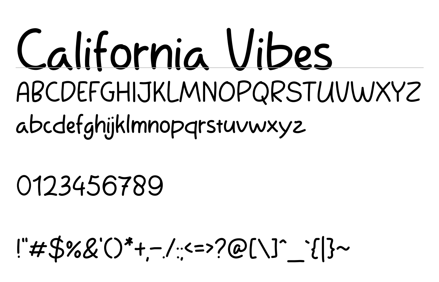 California Vibes Font preview