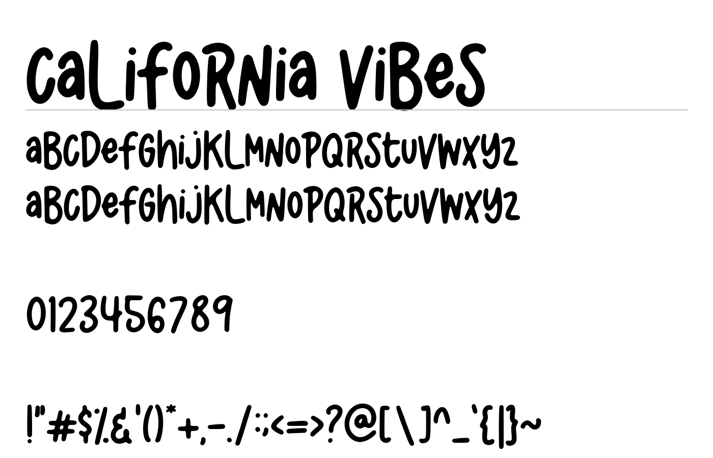 California Vibes Font preview