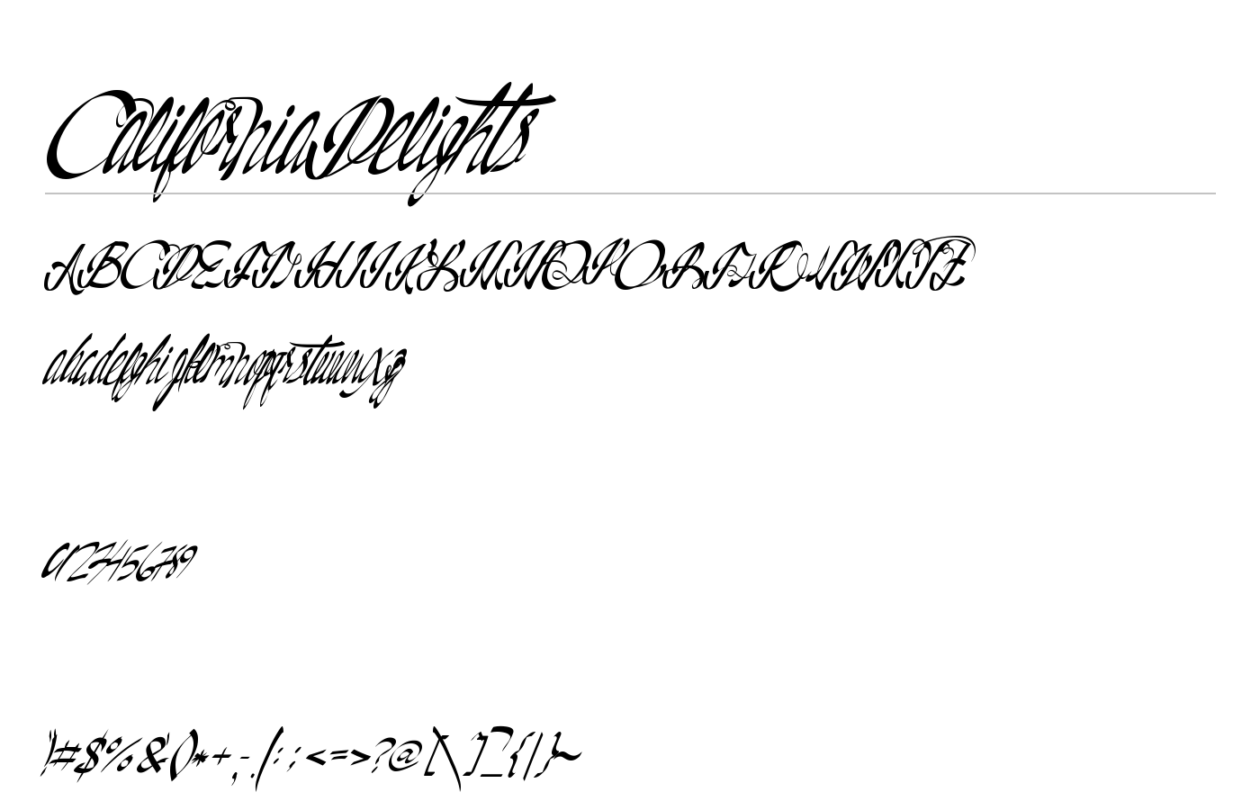 CaliforniaDelights Font preview