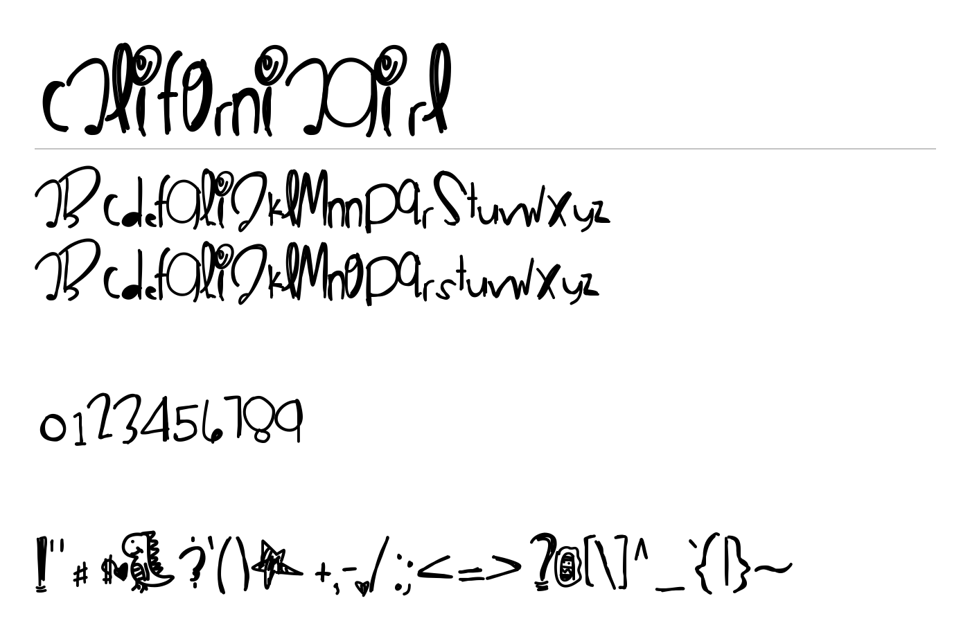 CaliforniaGirl Font preview