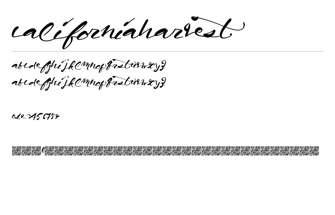 CaliforniaHarvest Font preview