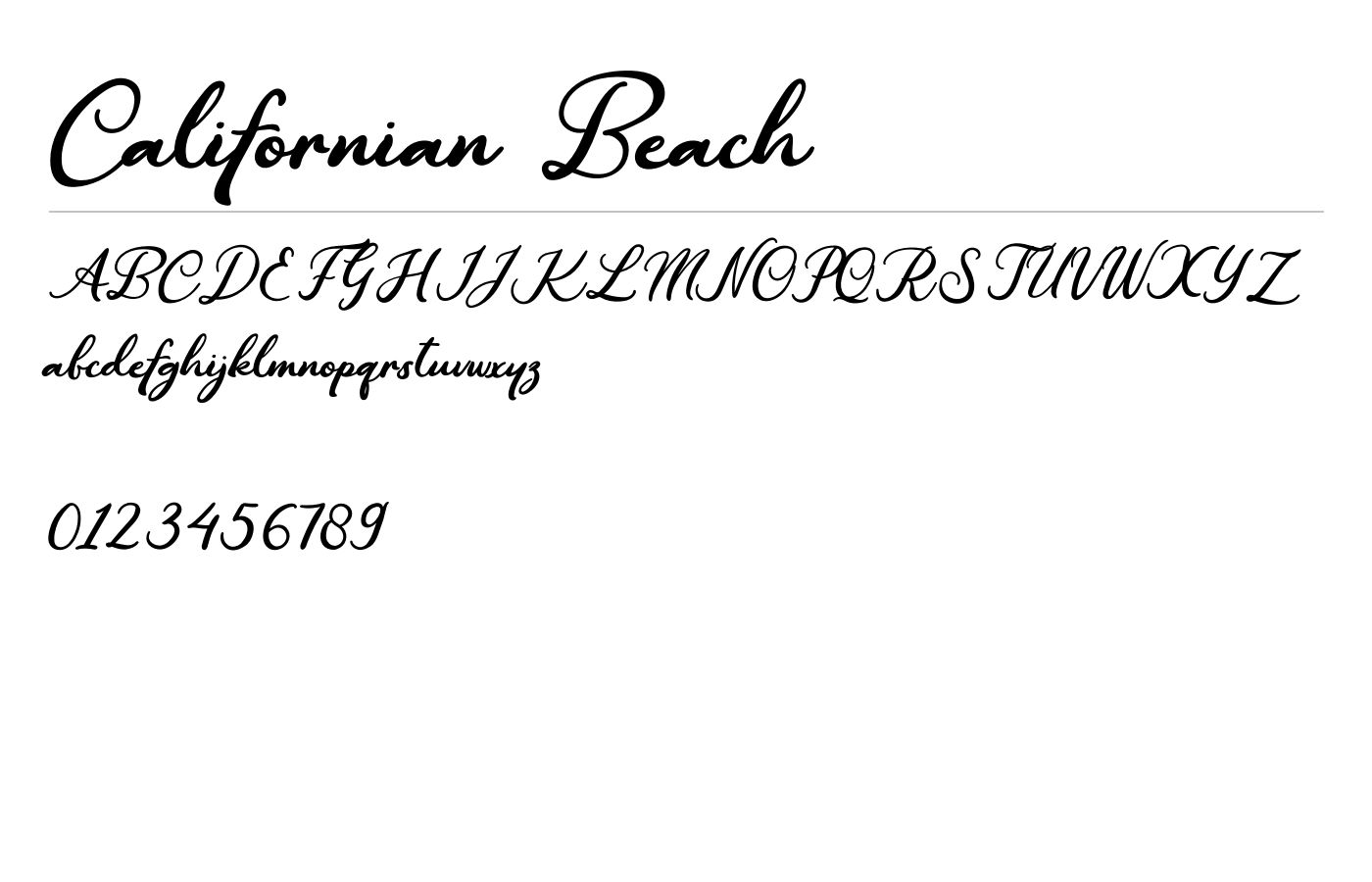Californian Beach Font preview