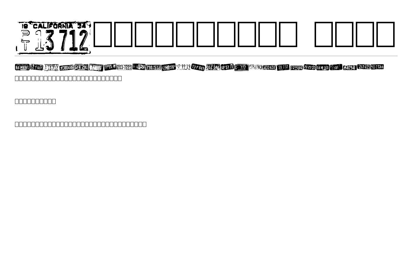 Californian cars Font preview