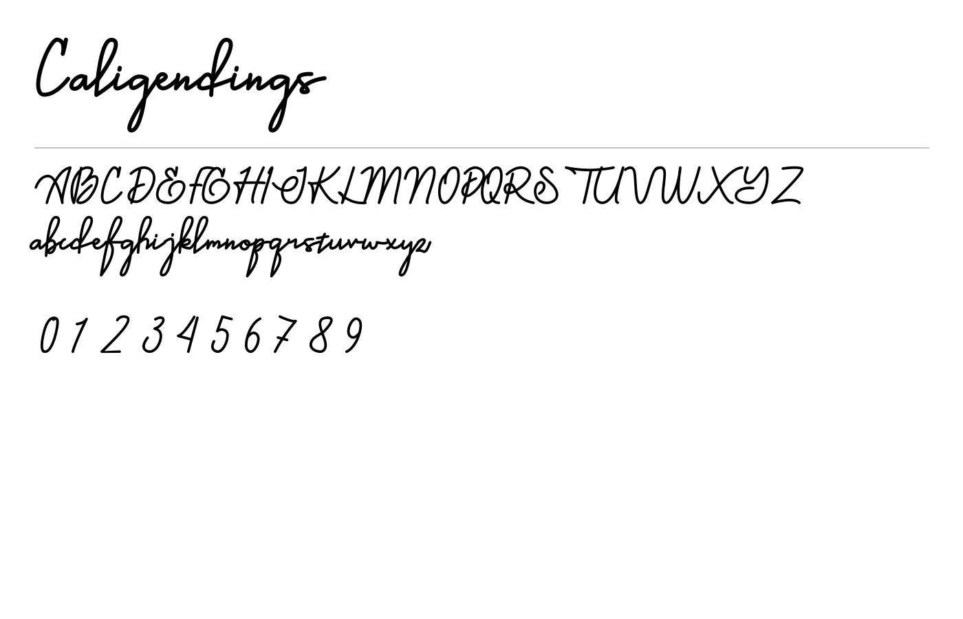Caligendings Font preview