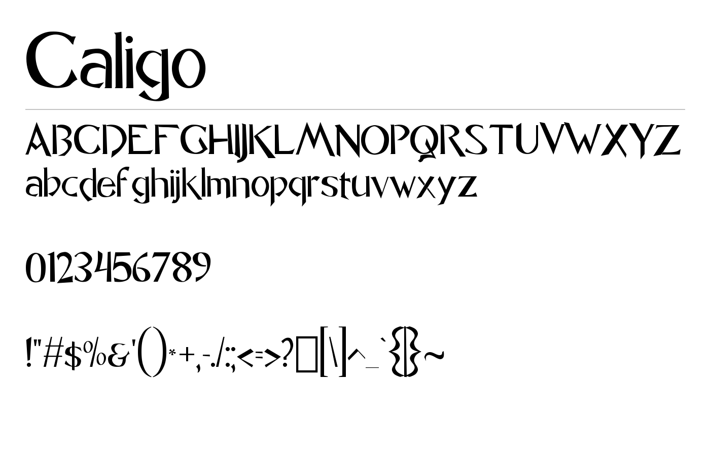 Caligo Font preview